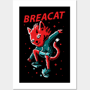 Skateboard Tricks, Cat Skater, Cat do skateboard tricks Posters and Art